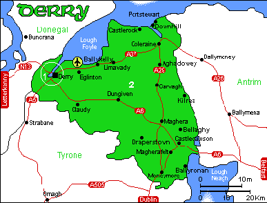 map of County Derry, Ireland